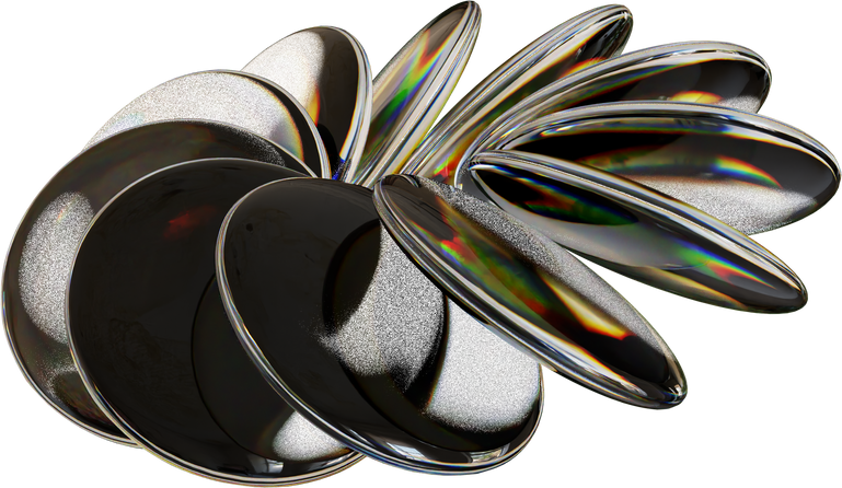 3d render abstract shapes in dispersion glass