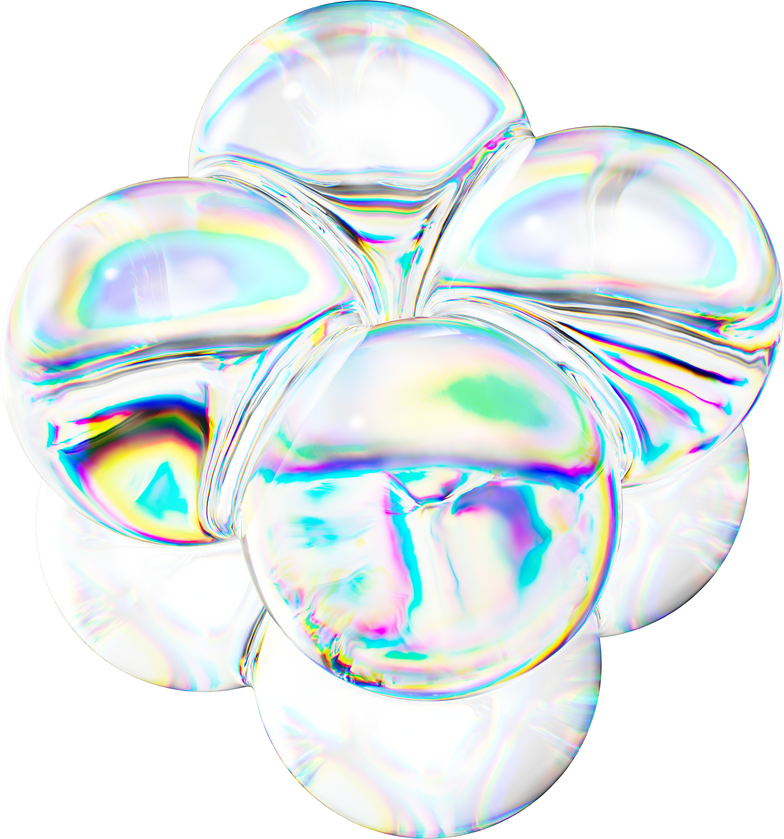 Transparent 3D glass Meta Spheres